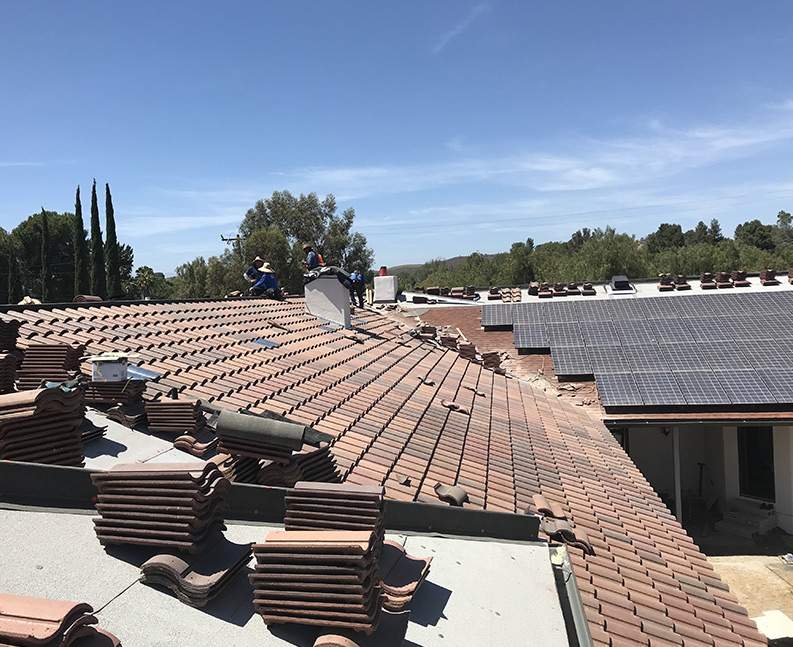 roof and solar installation